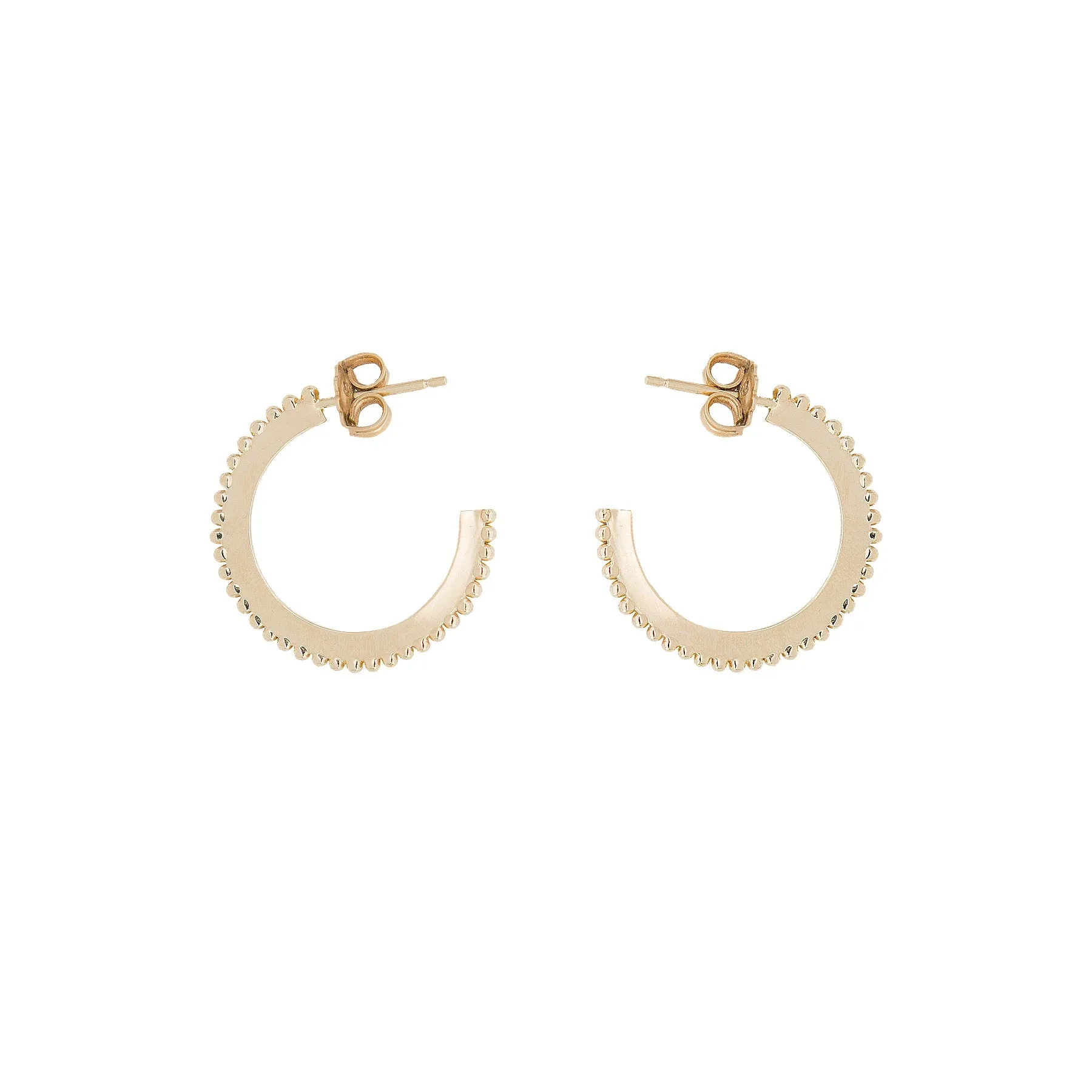 10K Gold Small Dotted Hoop Earrings