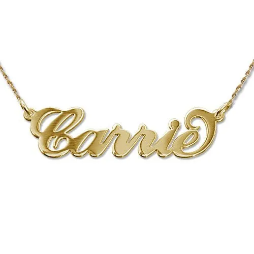 14K Gold or White Gold Personalised Name Carrie Necklace