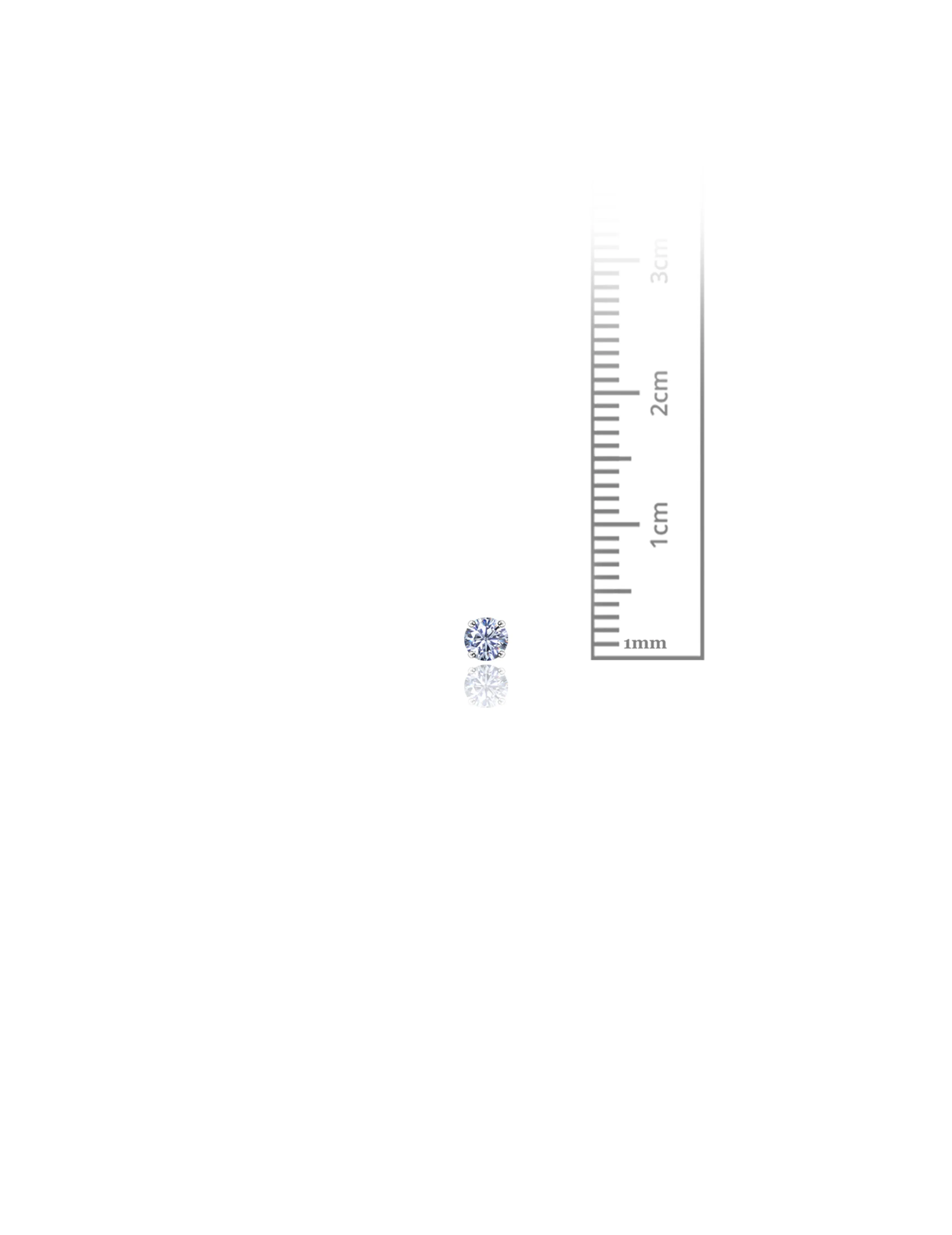 14K White Gold 3MM Round CZ Screwback Stud Earrings
