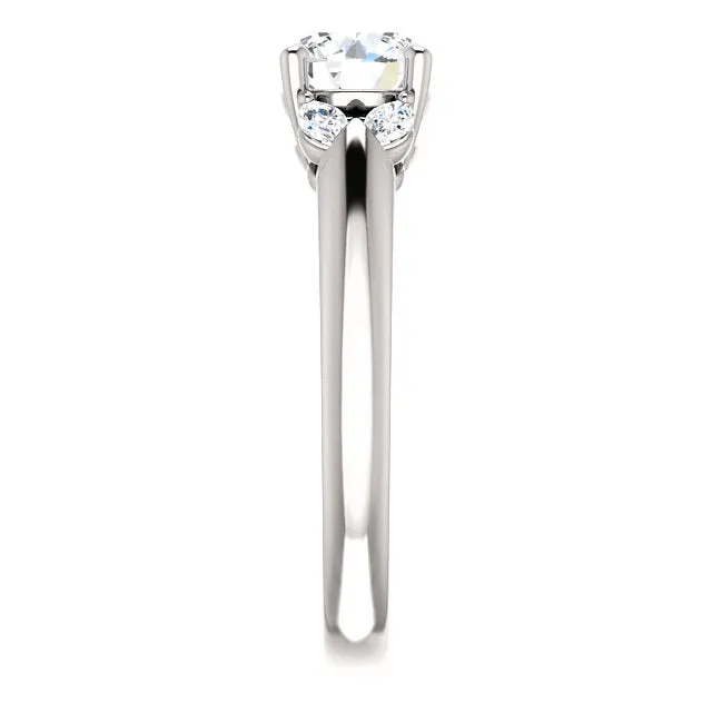 14K White Gold Round Engagement Ring 122316:1675:P