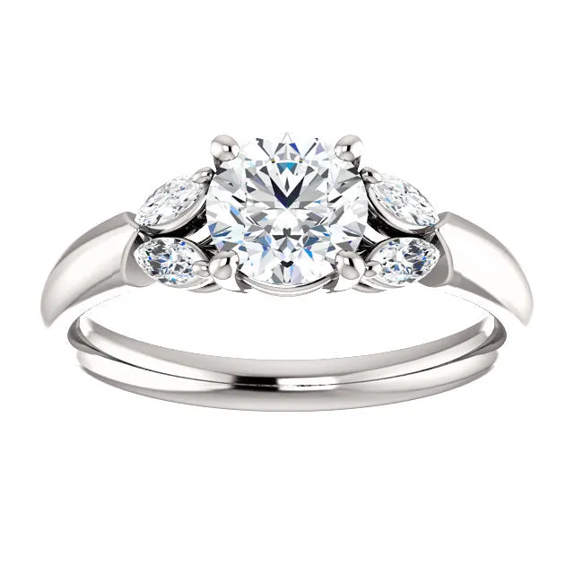14K White Gold Round Engagement Ring 122316:1675:P