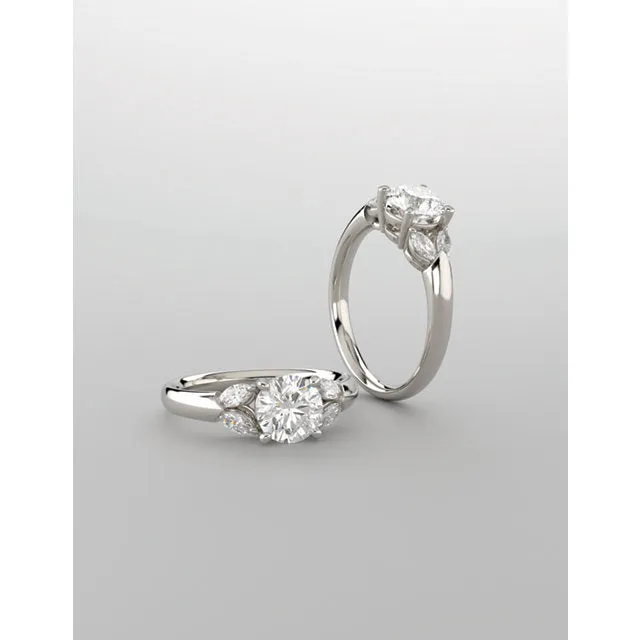 14K White Gold Round Engagement Ring 122316:1675:P