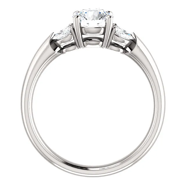 14K White Gold Round Engagement Ring 122316:1675:P