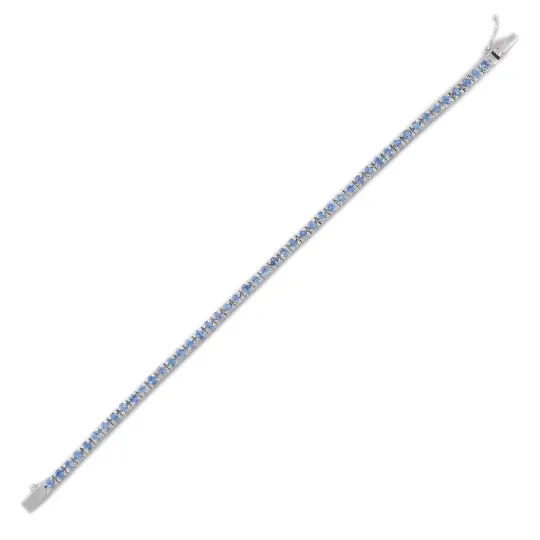 18K White Gold Blue Sapphire Tennis Bracelet