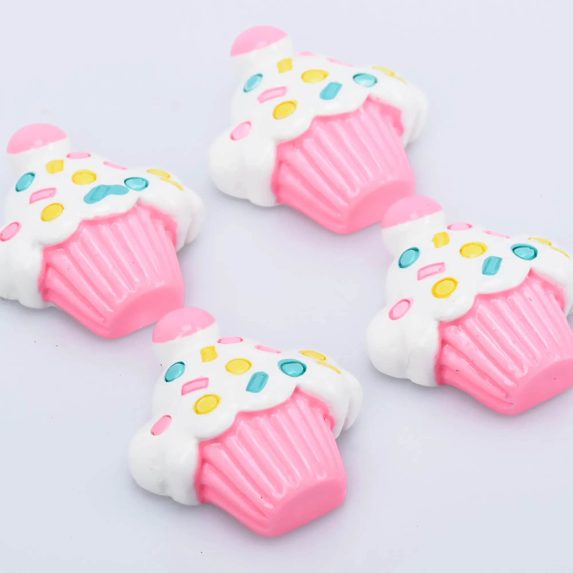 25*30mm Ice Cream Cake Kawaii Resin Cabochons Flatback Dessert Charms Hair Bow Making 10pcs 102806