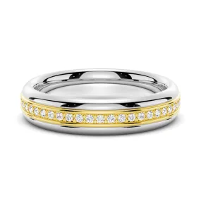 5.1mm Rotatable Two-Tone Round Moissanite Men's Eternity Wedding Band