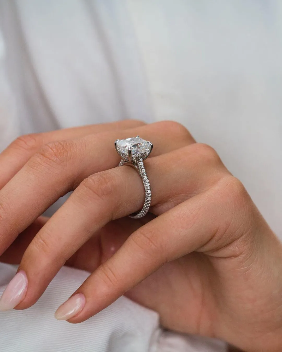 5.35 CT Dainty Cushion Cut Engagement Ring