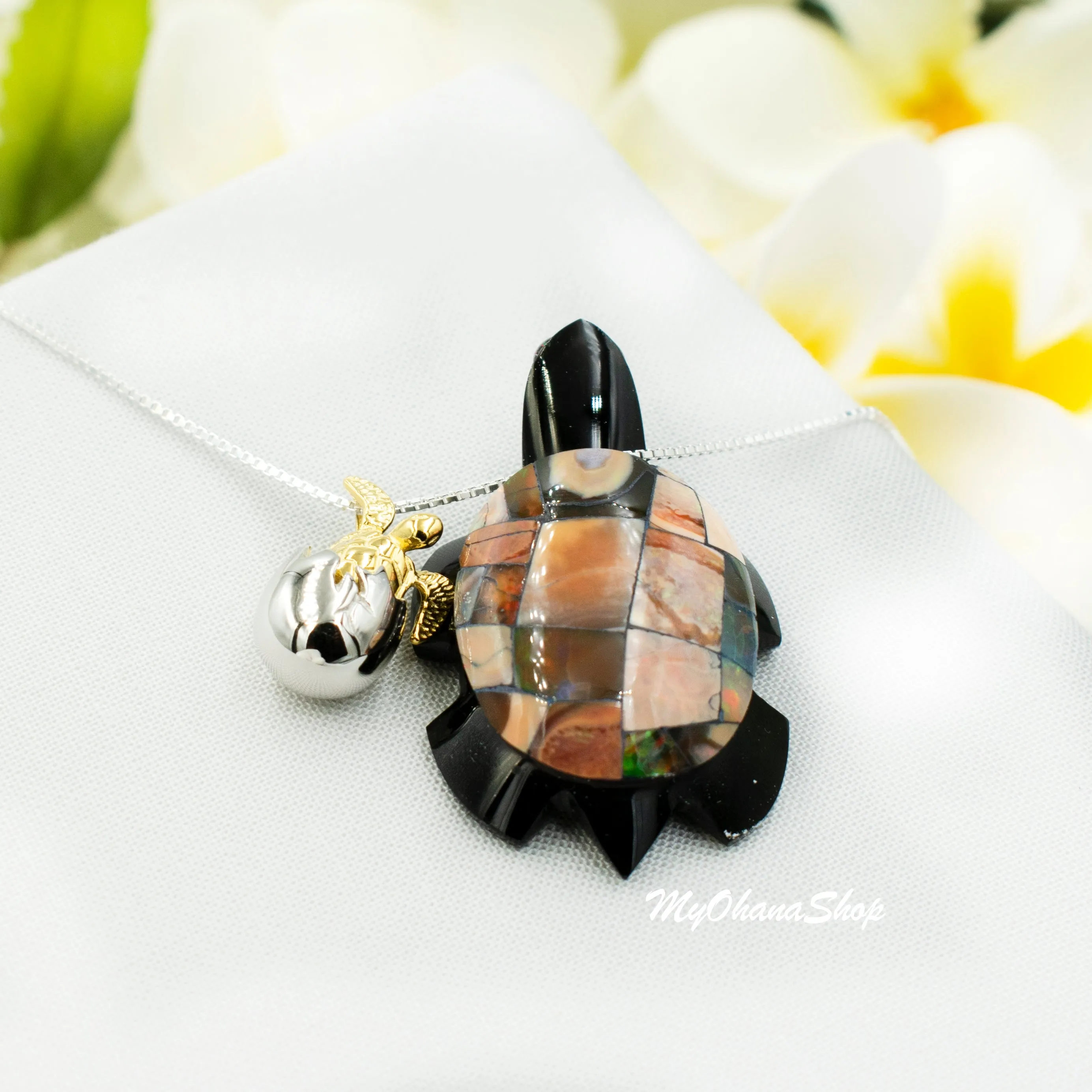 925 Sterling Silver Sea Turtle Necklace For Boys, Girls, Women. Cute, Small Baby Turtle & Egg Hawaiian Necklace. Birthday Jewelry Gift.