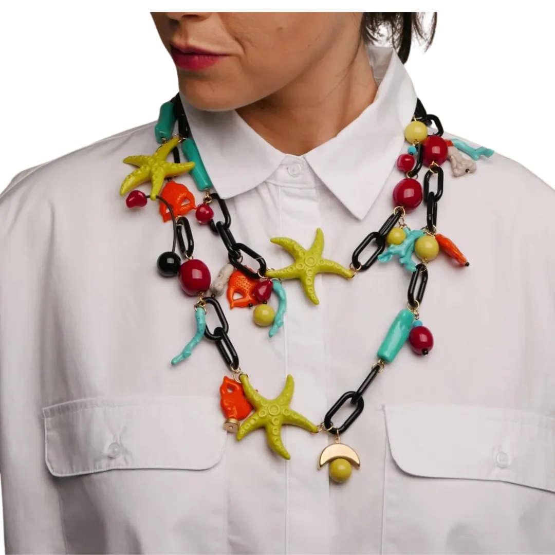 Cecilia Multi Color Abstract Necklace