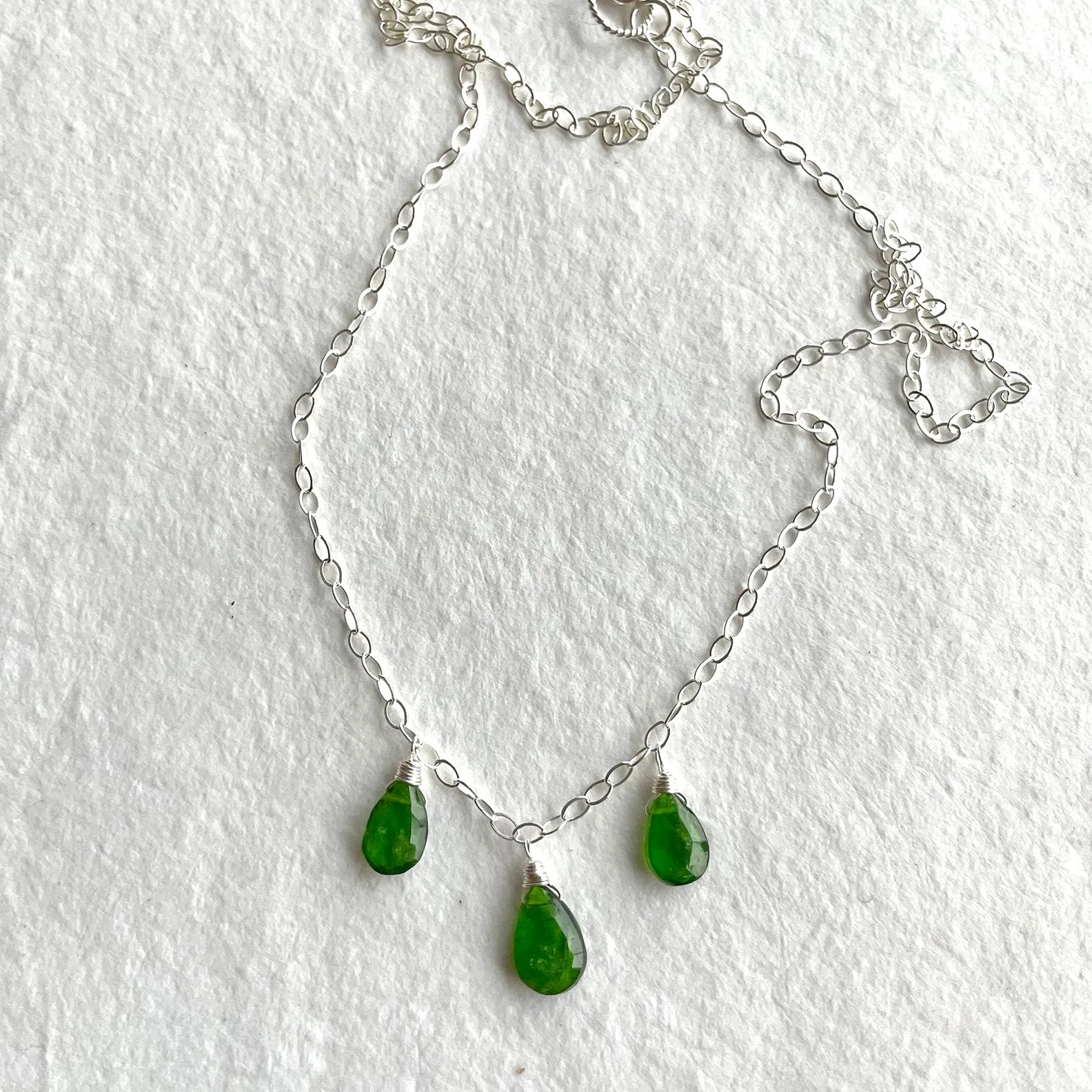Chrome Diopside Trio Necklace