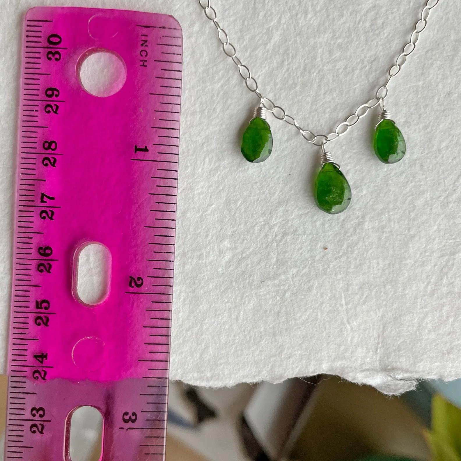 Chrome Diopside Trio Necklace