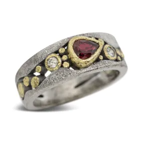 Custom River Pebbles Ruby Ring