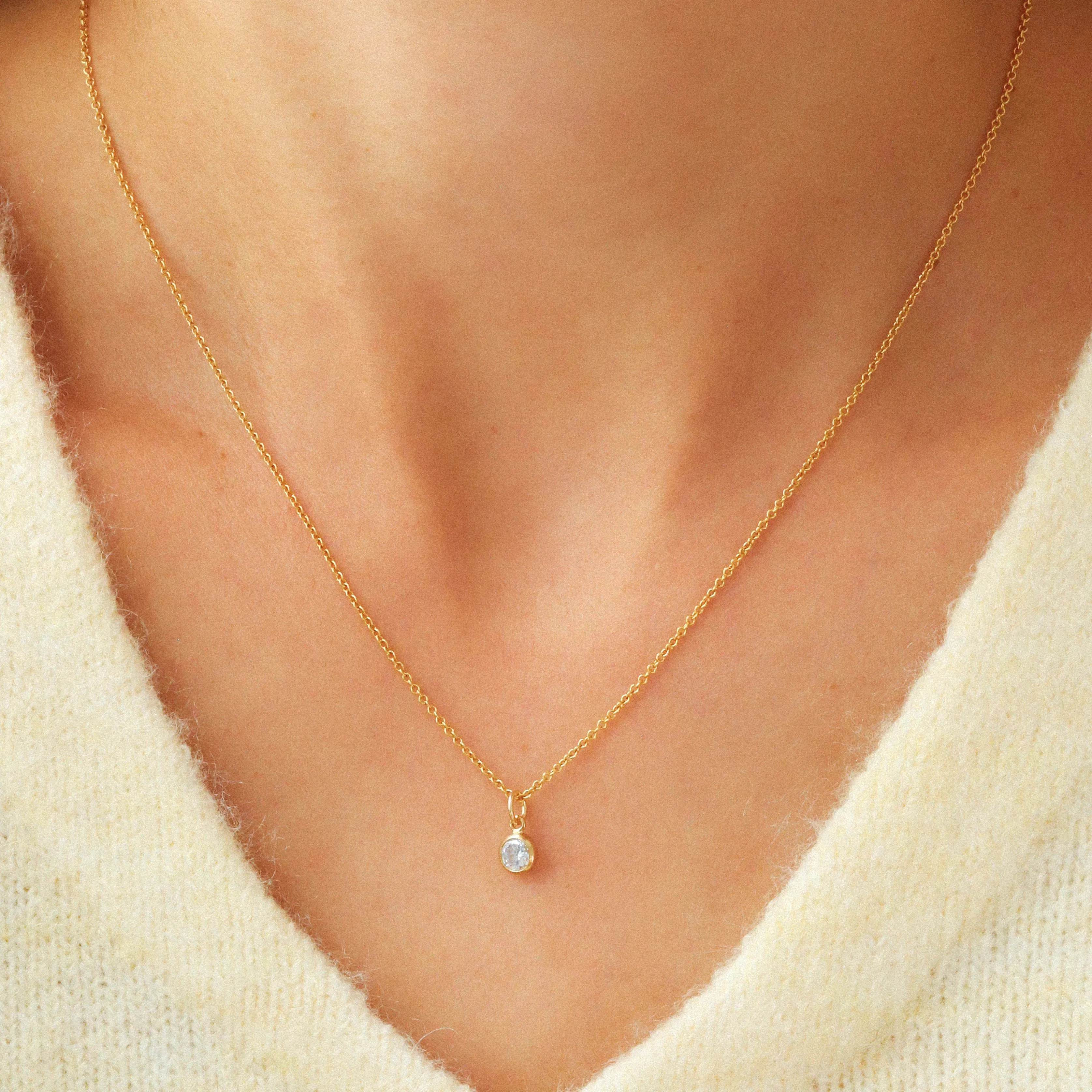 Diamond Necklace - Gold Filled