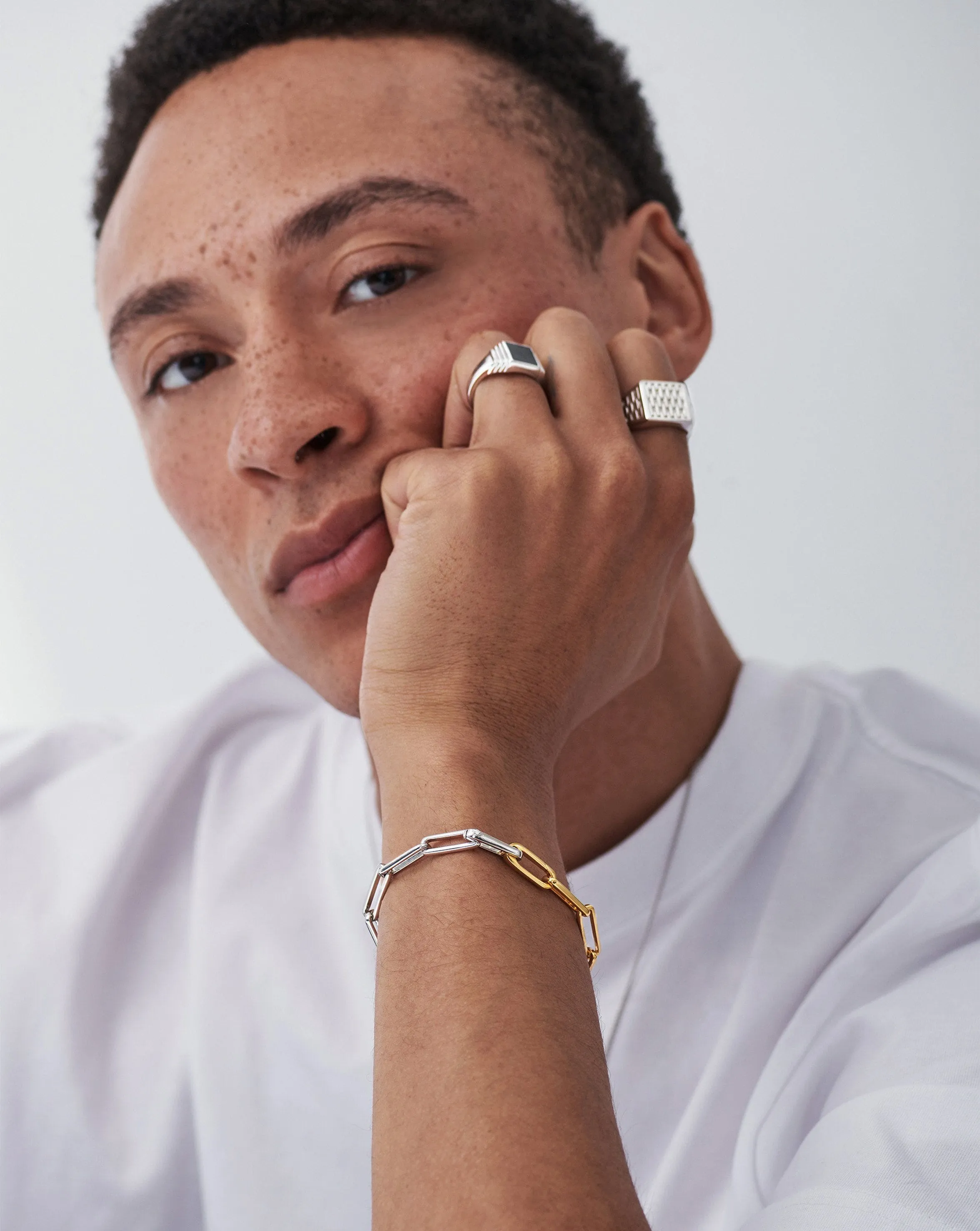 Fused Two Tone Modular Chain Bracelet | 18ct Gold Plated Vermeil/Sterling Silver
