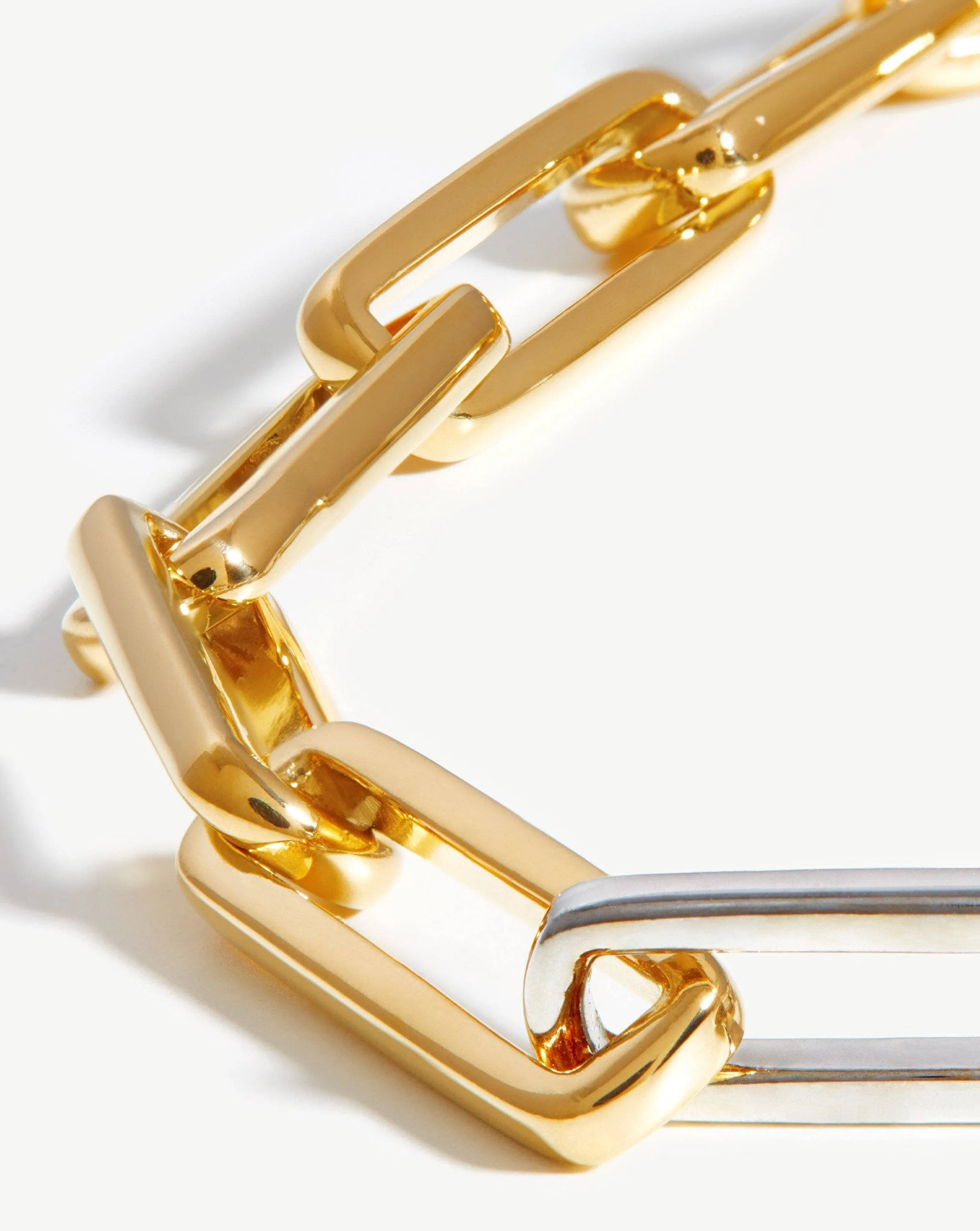 Fused Two Tone Modular Chain Bracelet | 18ct Gold Plated Vermeil/Sterling Silver