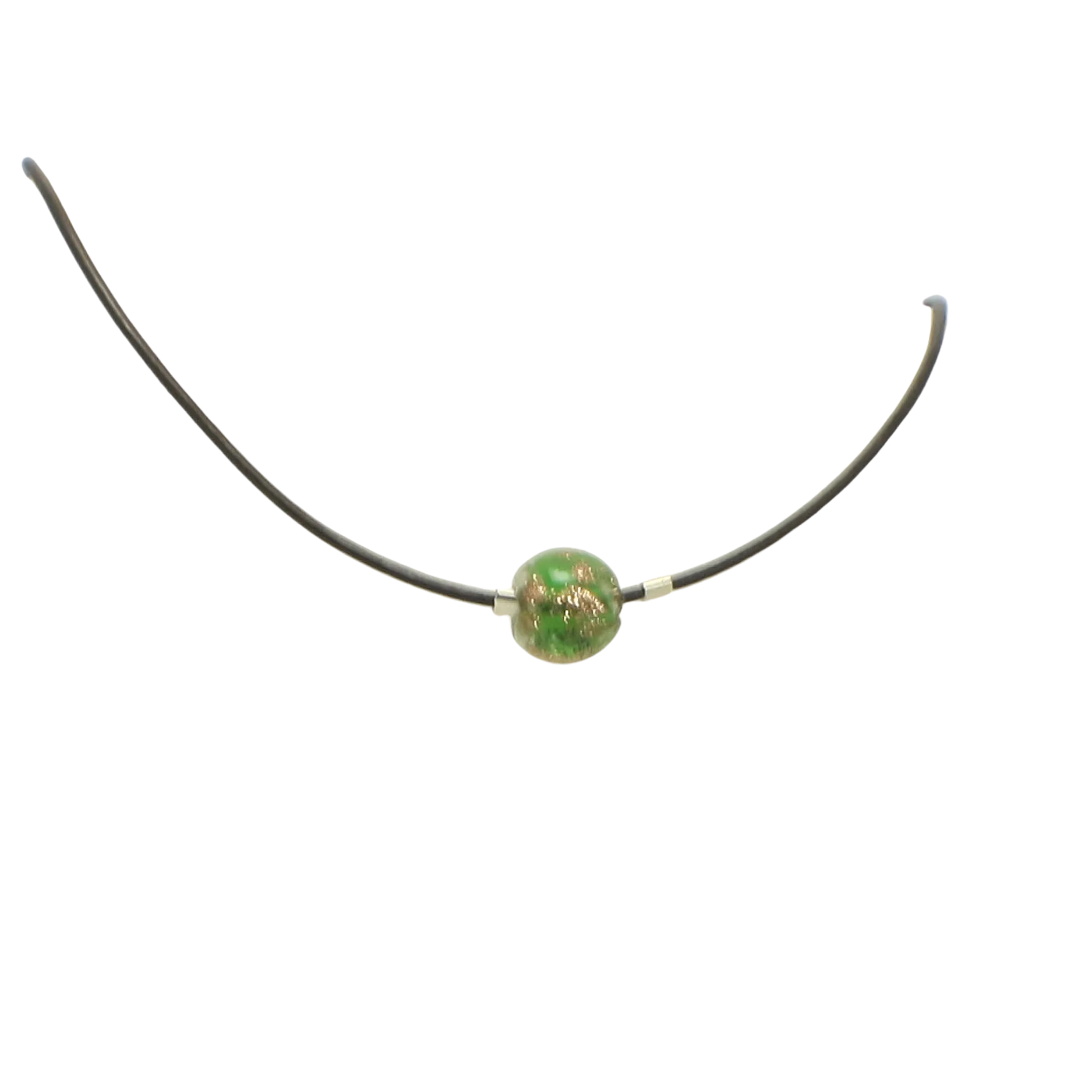 Glow in the Dark Bead Choker Necklace on Leather Cord