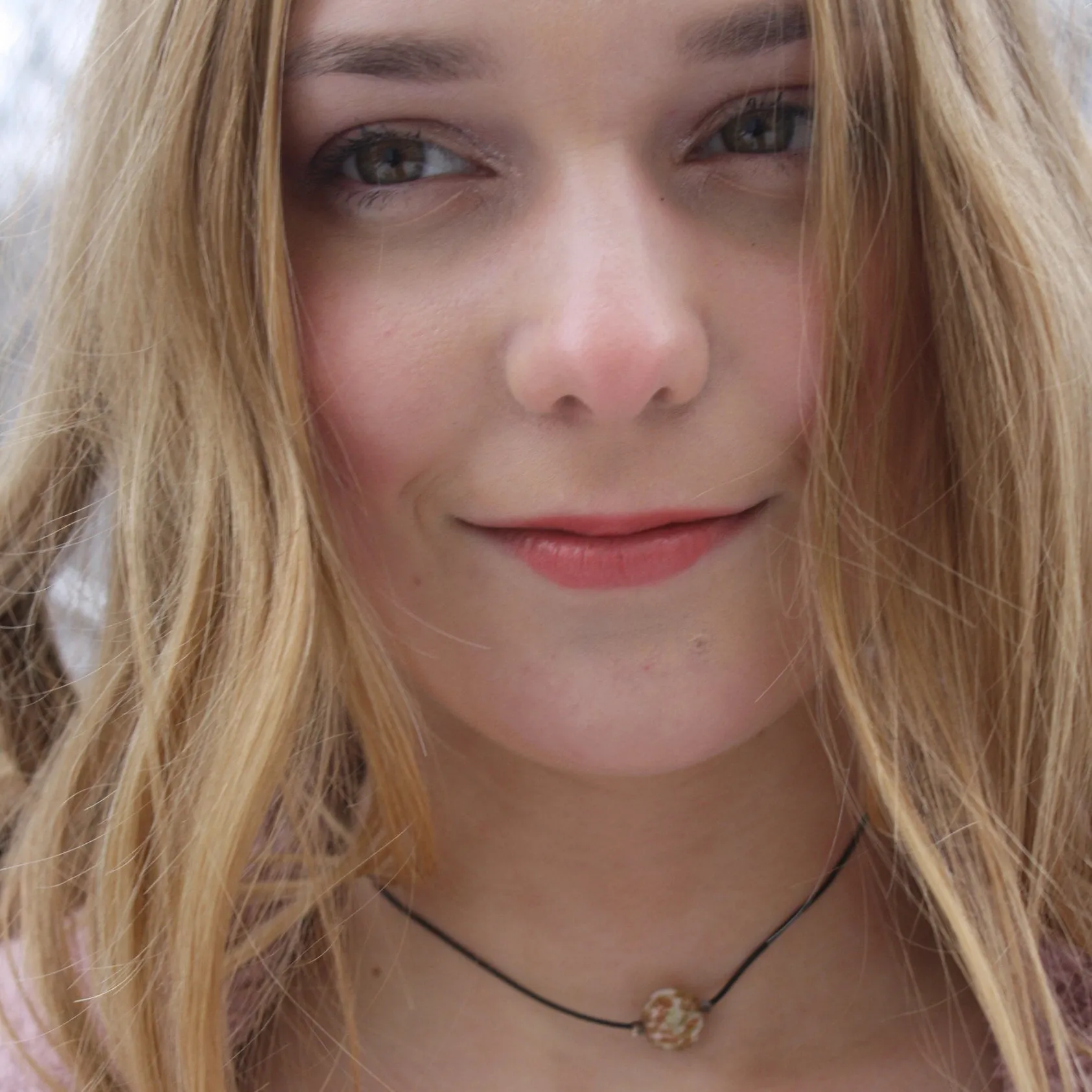 Glow in the Dark Bead Choker Necklace on Leather Cord