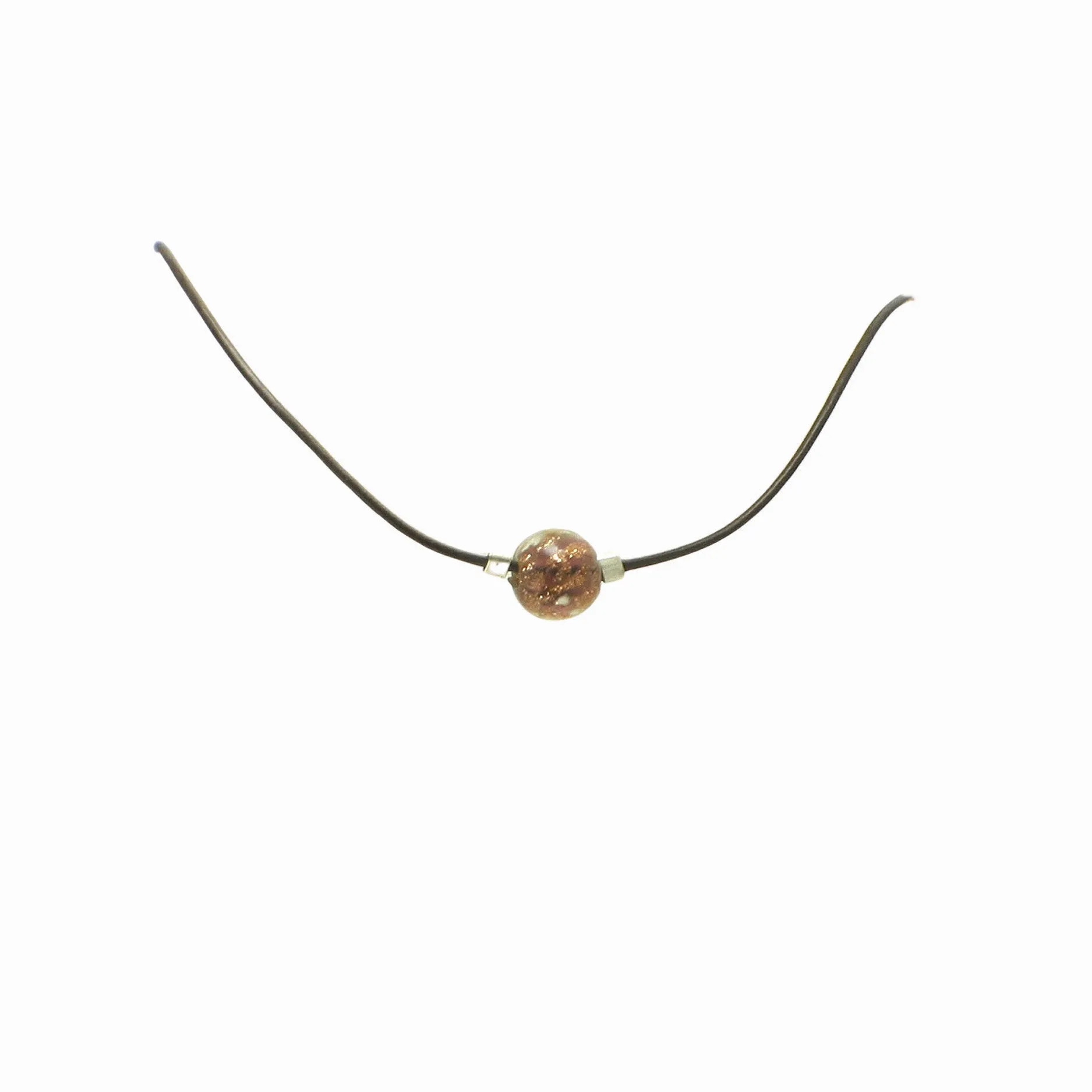 Glow in the Dark Bead Choker Necklace on Leather Cord