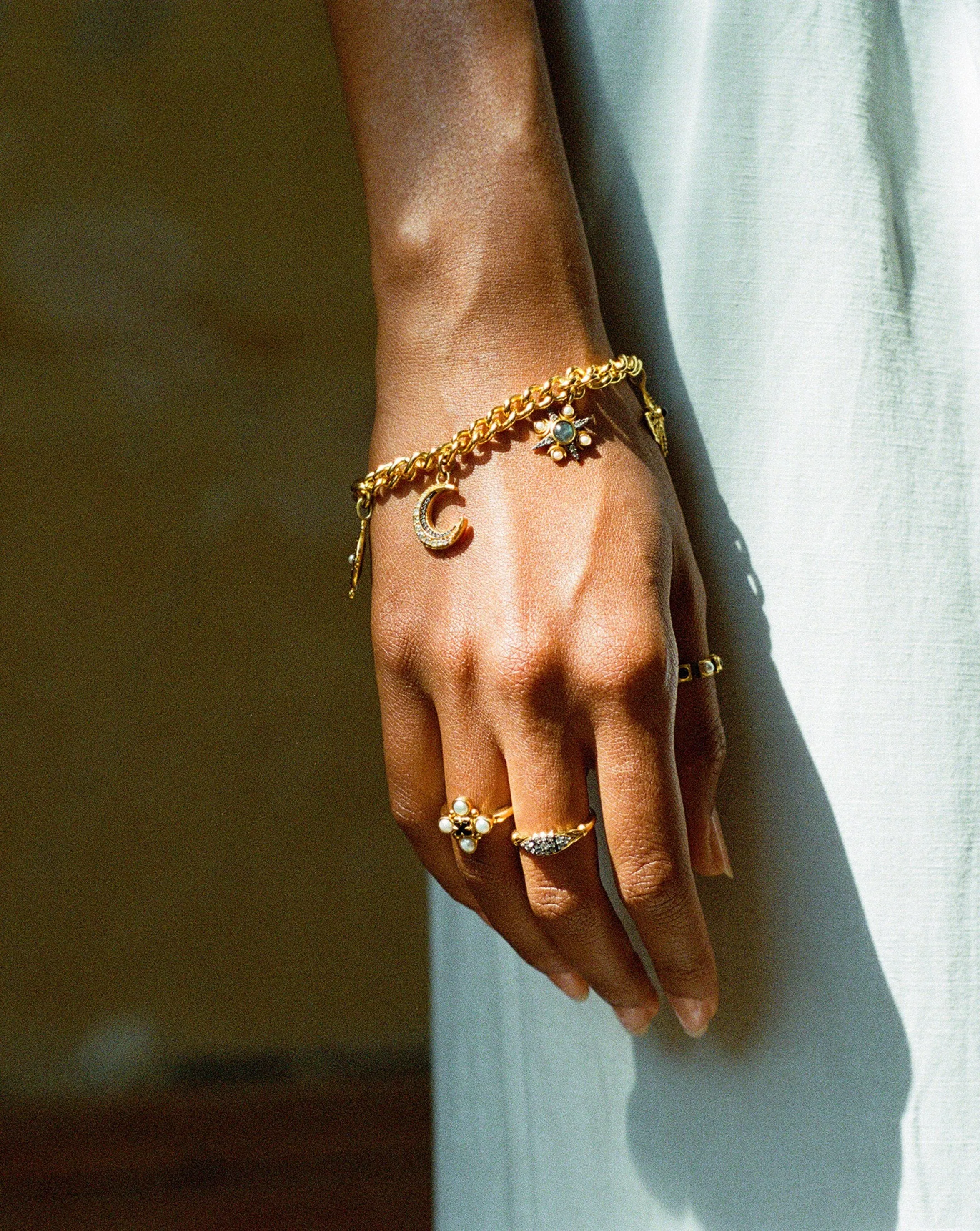 Harris Reed Gilded Pave Ring | 18ct Gold Plated Vermeil/Cubic Zirconia