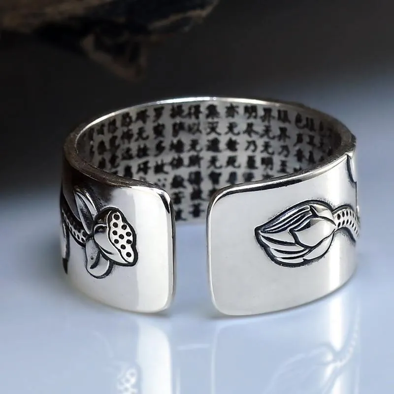 Heart Sutra Lotus Ring