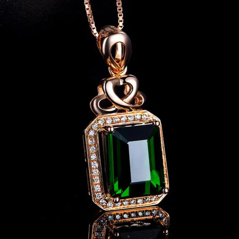 Infinite Love Emerald Rose Gold Necklace
