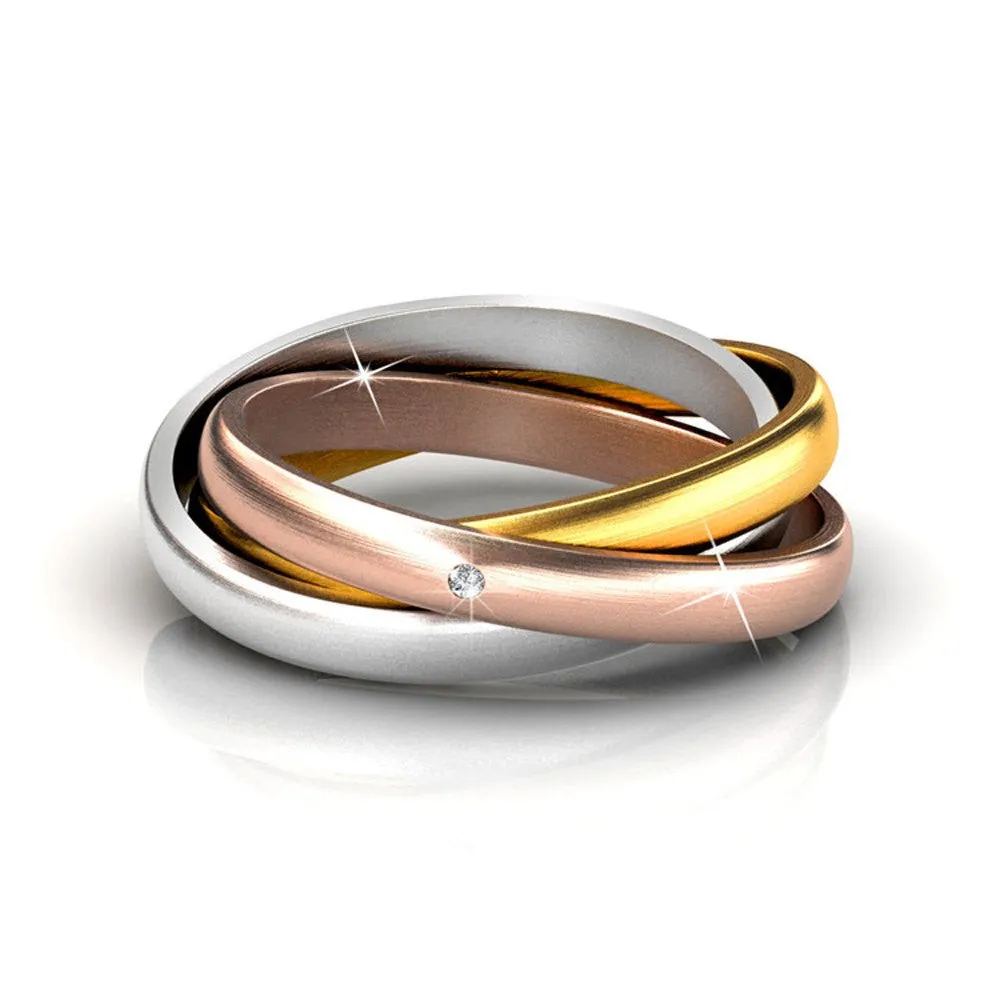 Kenzie 18k Gold Plated Swarovski Interlocking Rings