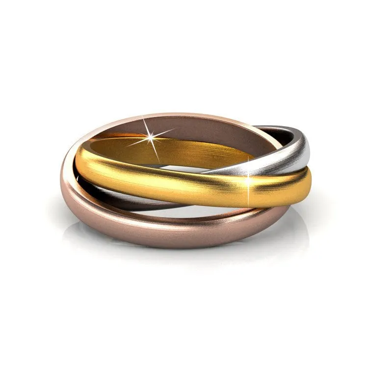 Kenzie 18k Gold Plated Swarovski Interlocking Rings