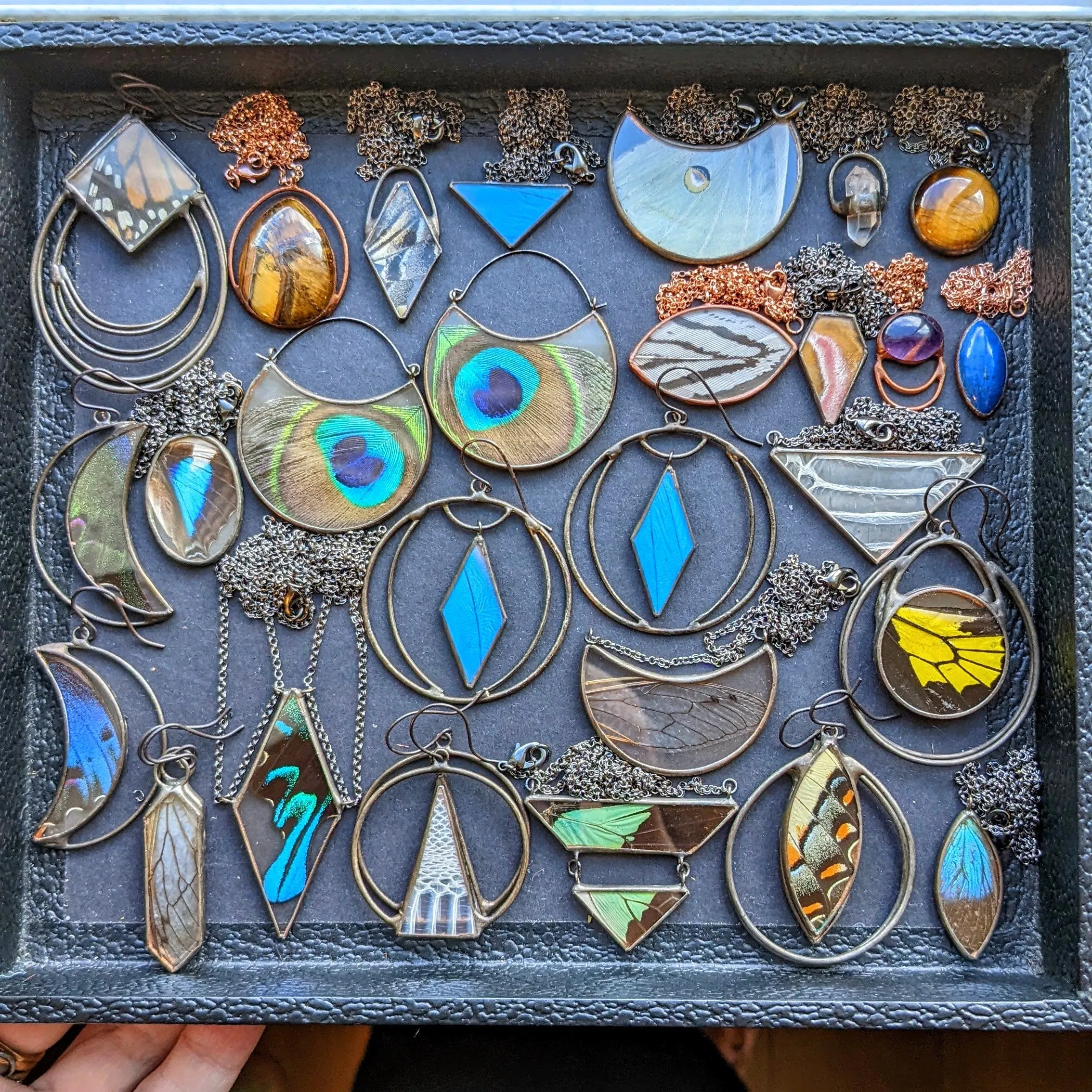 Lapis Lazuli Copper Patina Rose Gold Necklace