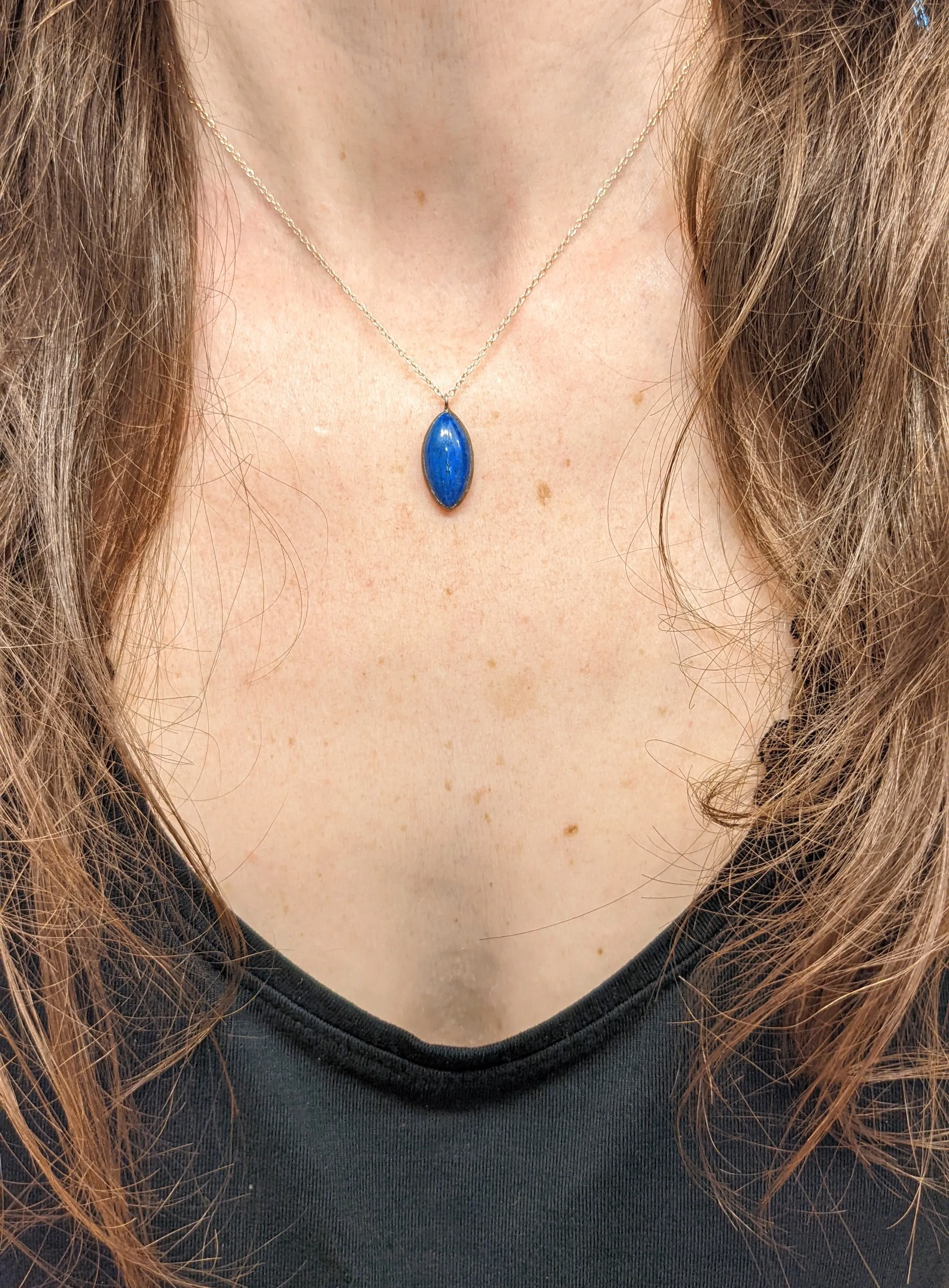Lapis Lazuli Copper Patina Rose Gold Necklace