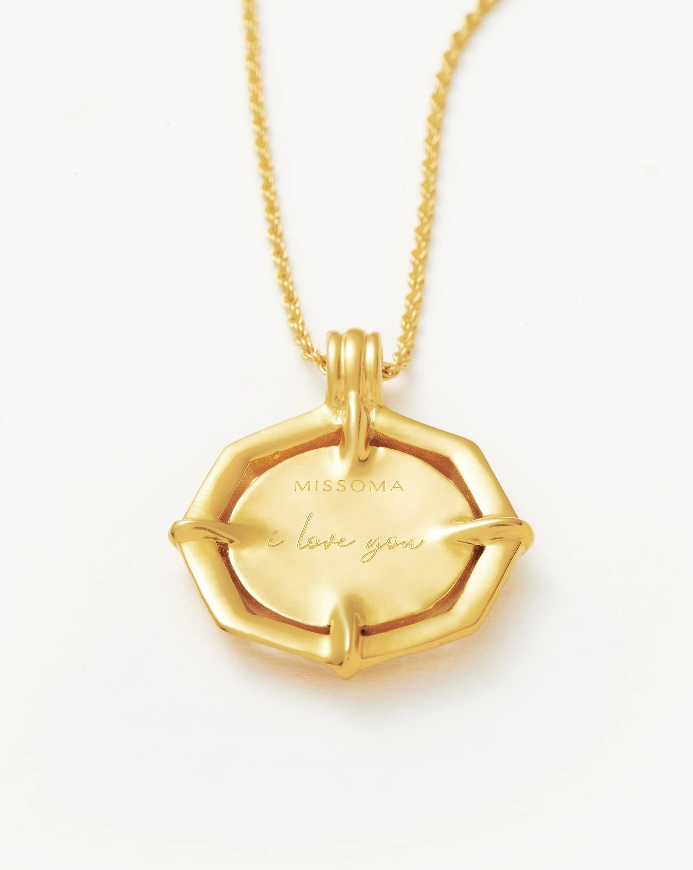 Lucy Williams Engravable Octagon Medallion Coin Necklace | 18ct Gold Plated