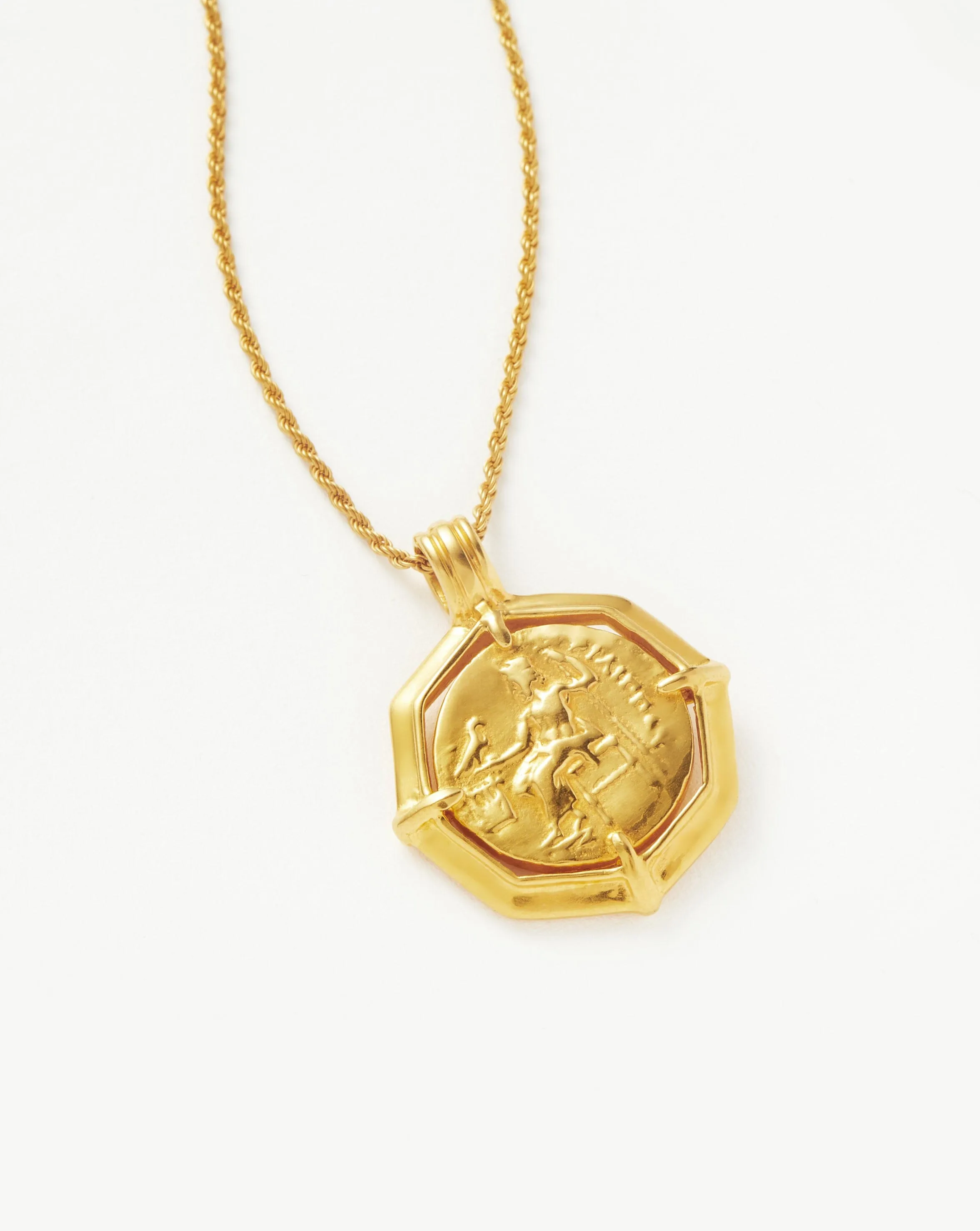 Lucy Williams Engravable Octagon Medallion Coin Necklace | 18ct Gold Plated