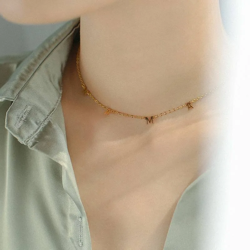 MAMA  Choker Necklace Sterling Silver