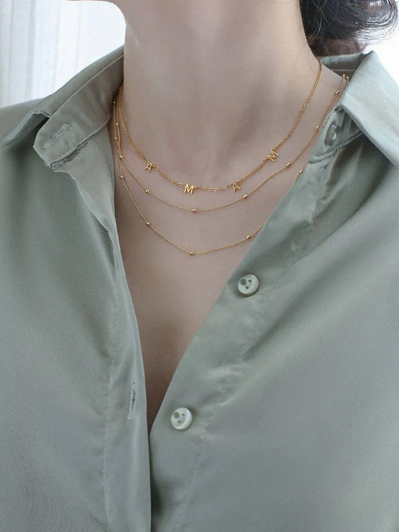 MAMA  Choker Necklace Sterling Silver