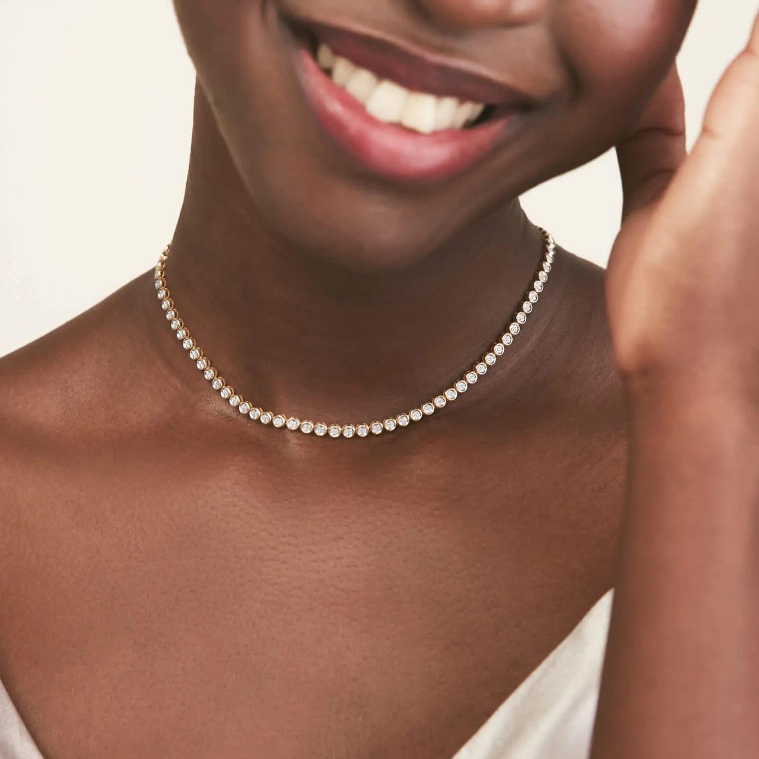 Micro-Pave Diamond Riviere Choker