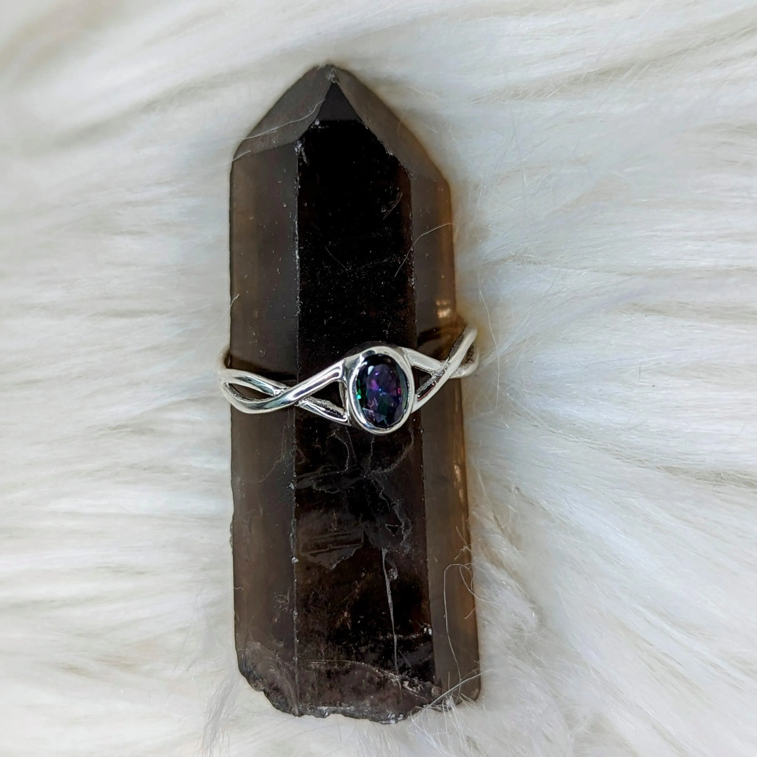 Mystic Topaz ~ Sterling Silver Twist Ring