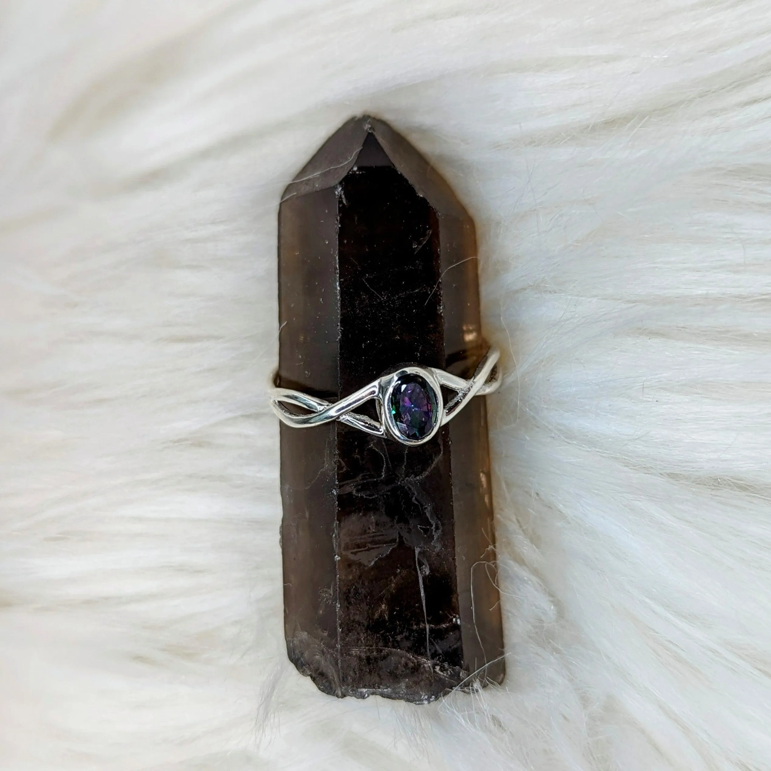 Mystic Topaz ~ Sterling Silver Twist Ring