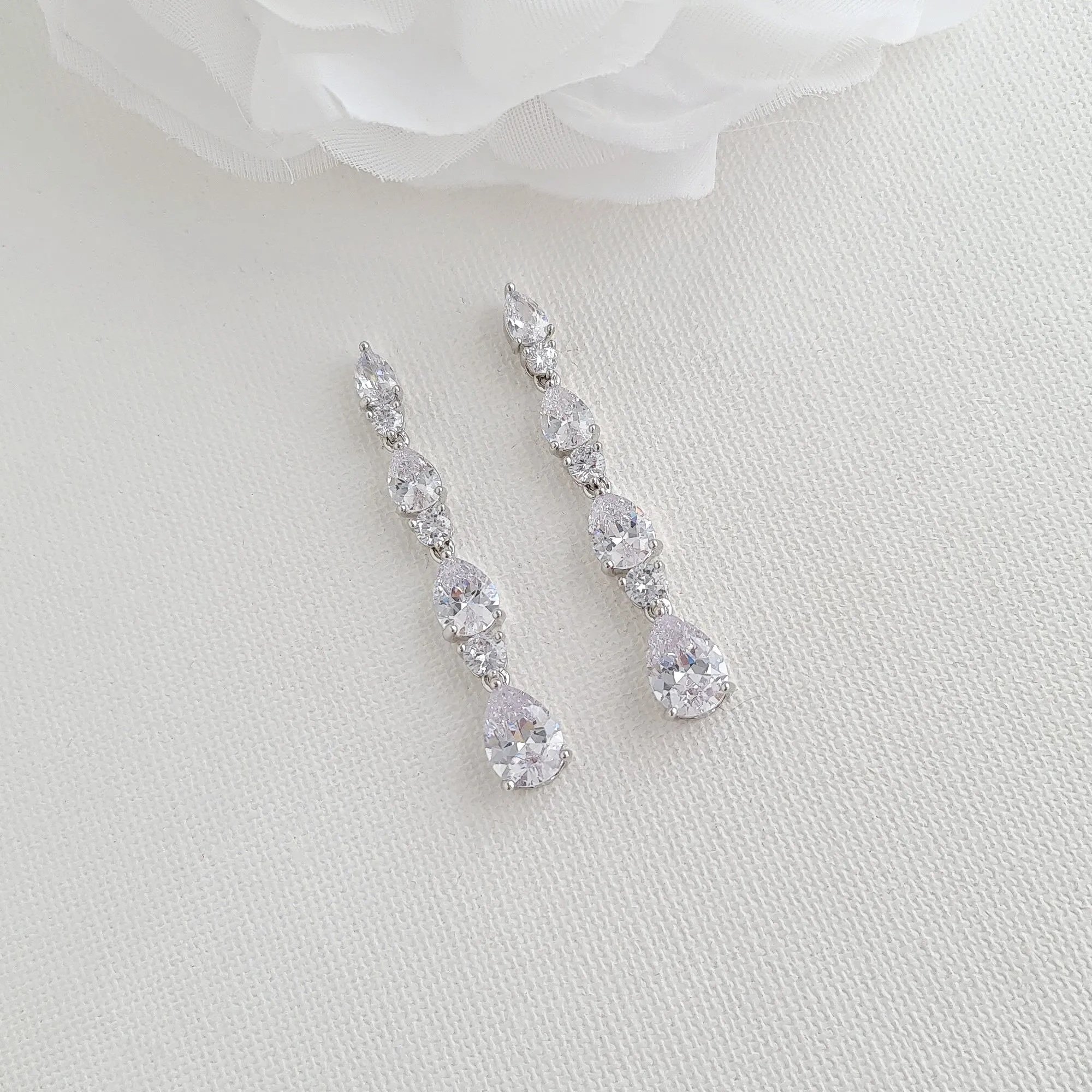 Necklace and Earring Set for Wedding in Rose Gold-Hazel