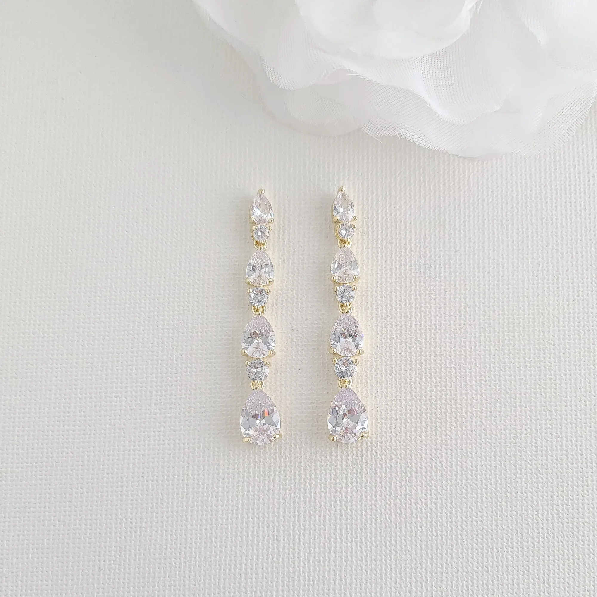 Necklace and Earring Set for Wedding in Rose Gold-Hazel