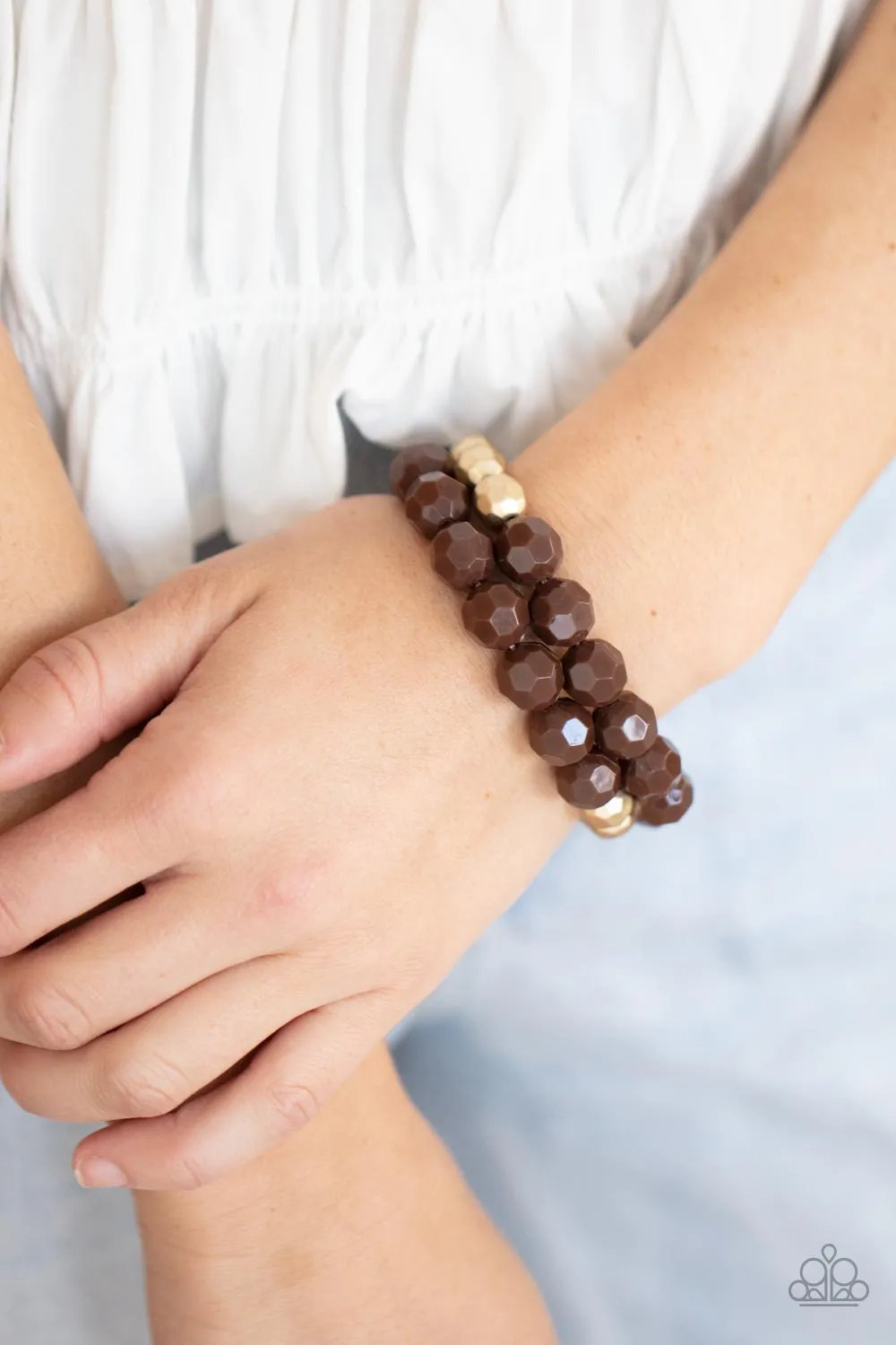 Paparazzi Greco Getaway Brown Necklace and Grecian Glamour Brown Bracelet Set