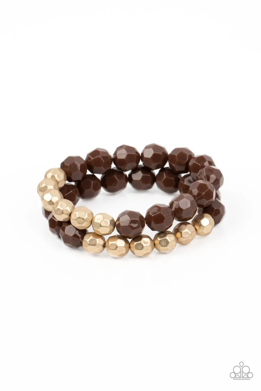 Paparazzi Greco Getaway Brown Necklace and Grecian Glamour Brown Bracelet Set