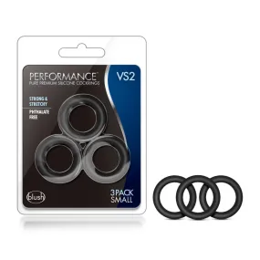 Performance By Blush® | VS2: Black Small Penis Rings (3-Pack) - Made with Puria™ Silicone