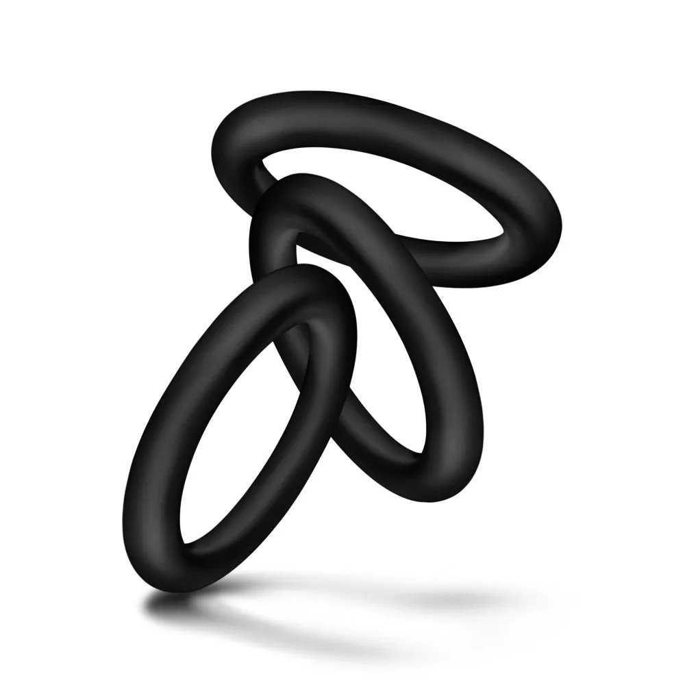 Performance By Blush® | VS2: Black Small Penis Rings (3-Pack) - Made with Puria™ Silicone