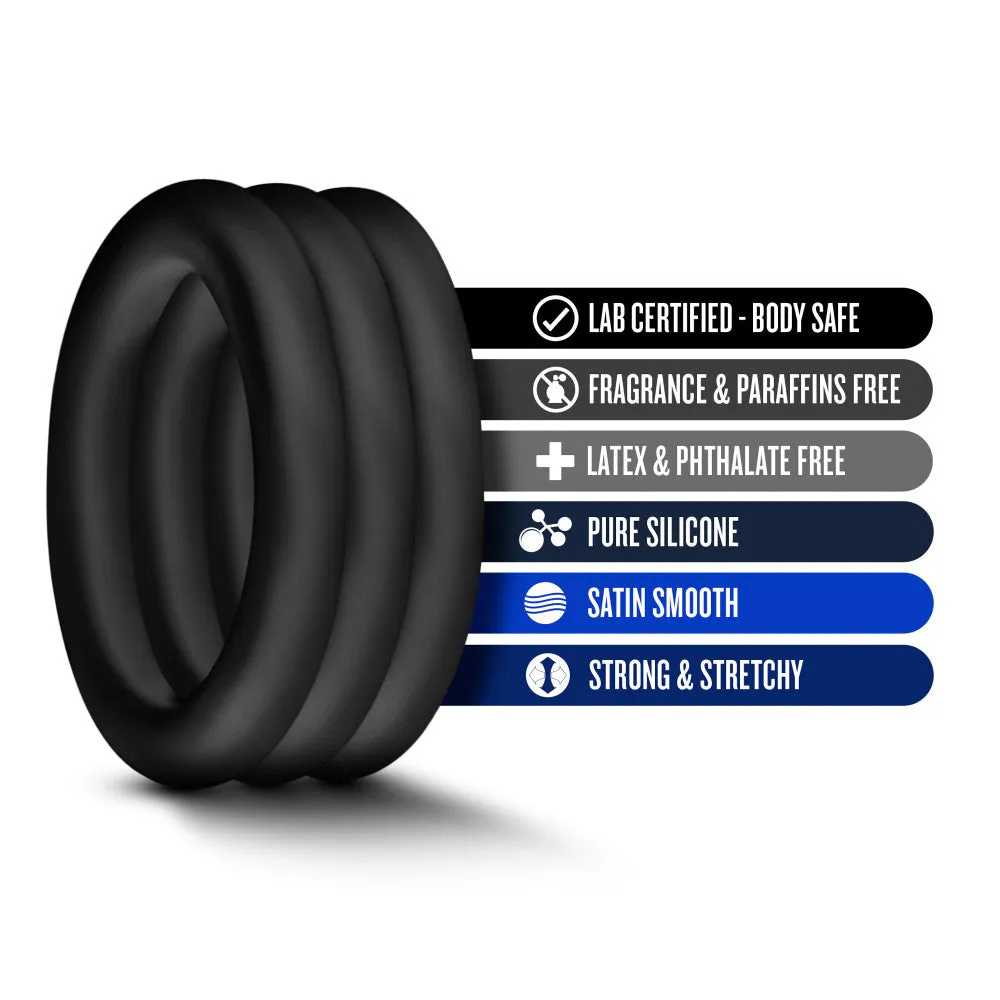 Performance By Blush® | VS2: Black Small Penis Rings (3-Pack) - Made with Puria™ Silicone