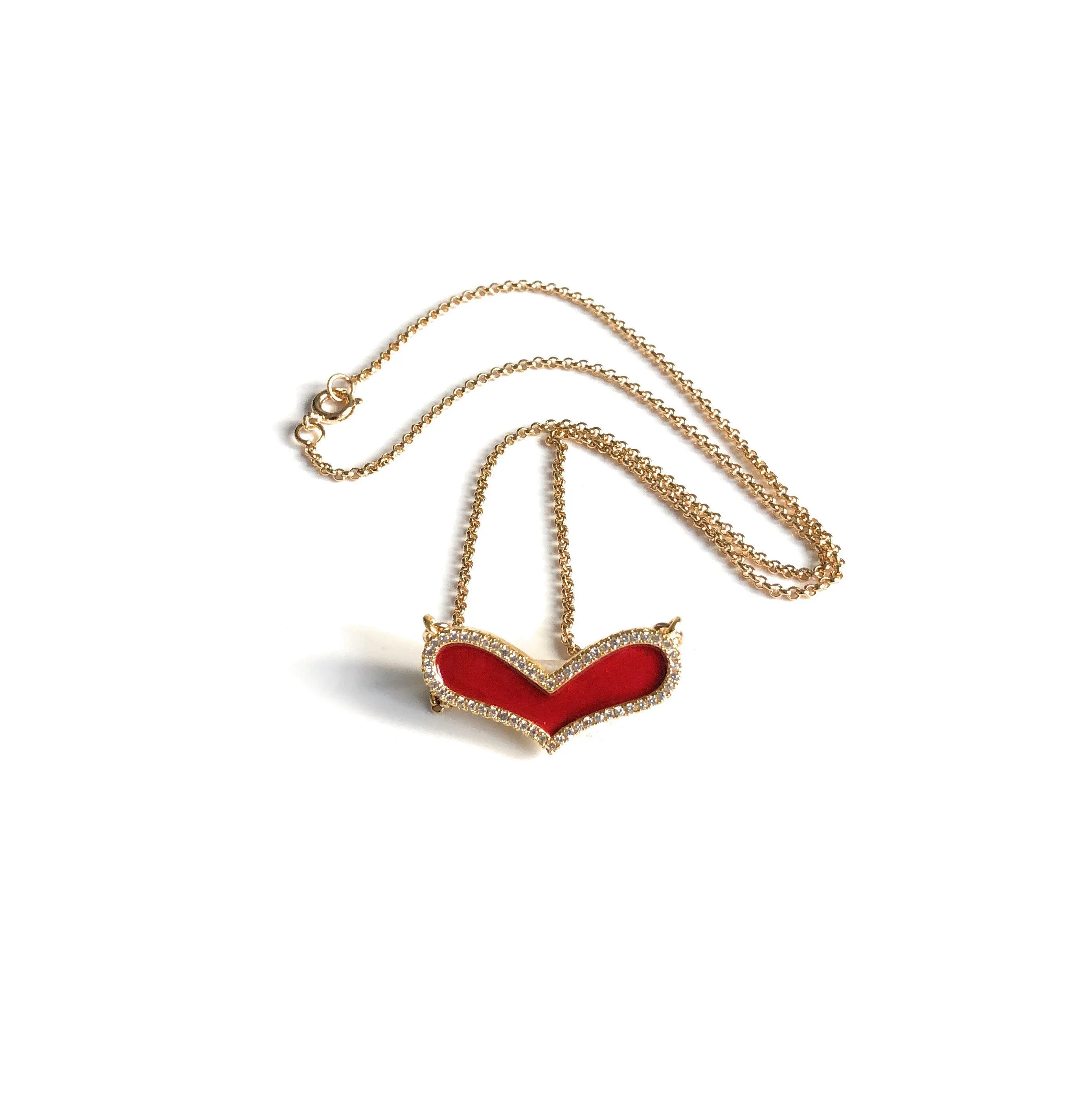 Red Heart Necklace, Valentines day Gift, Heart Charm Necklace, Love Pendant Red Necklace, Girlfriend Gift, Wife Gift, Regalo San Valentin