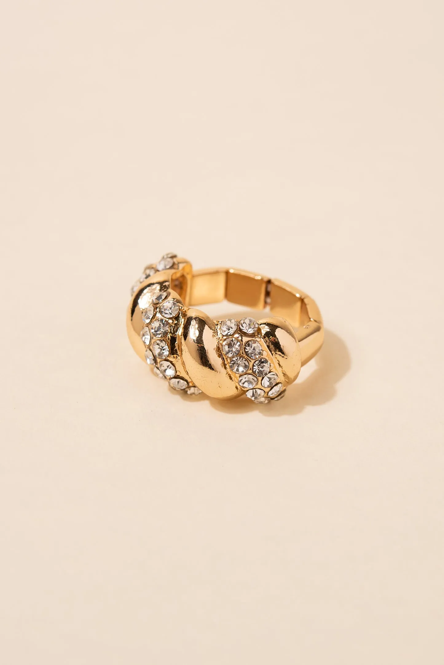 Rhea Pave Twisted Band Stretch Ring