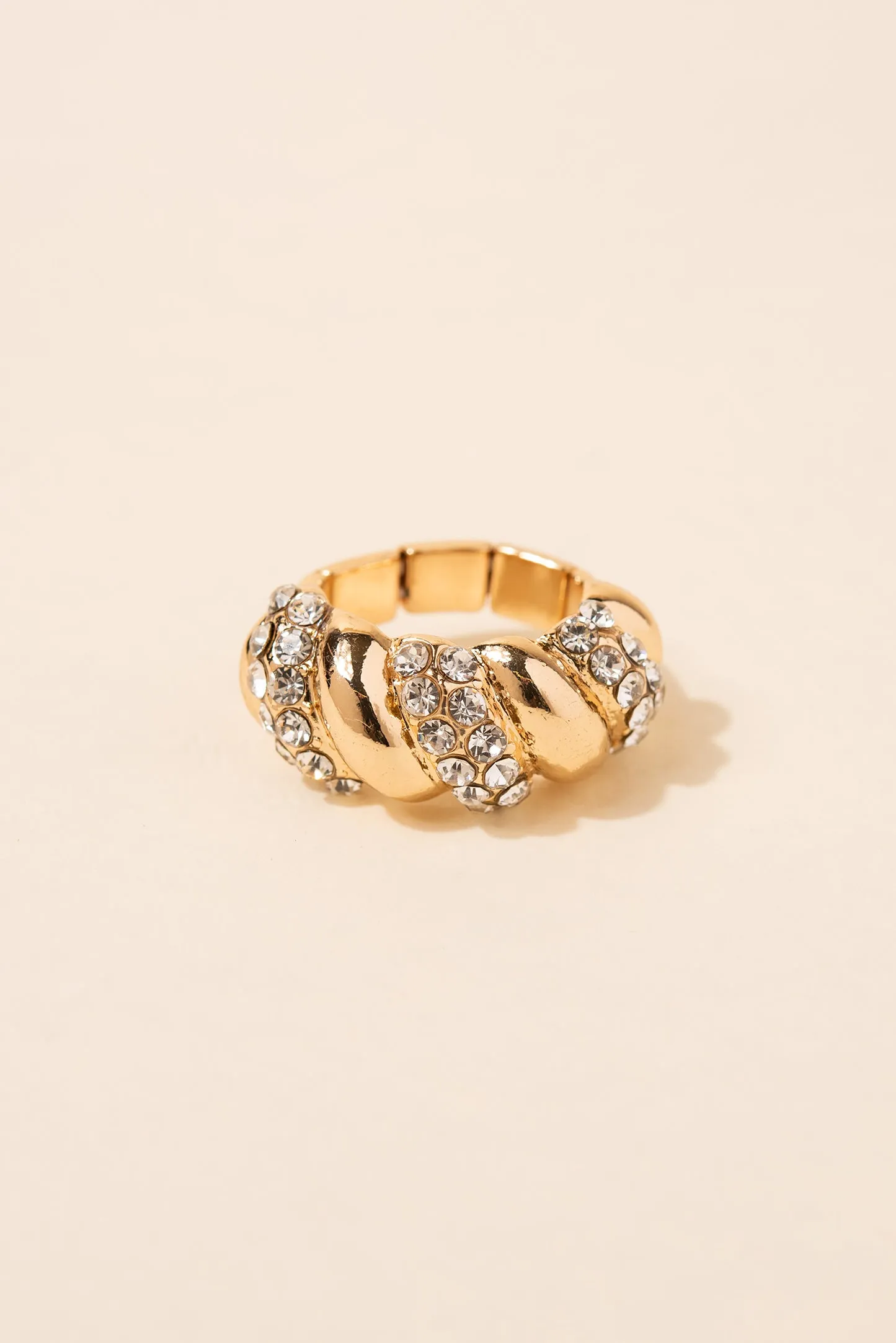 Rhea Pave Twisted Band Stretch Ring