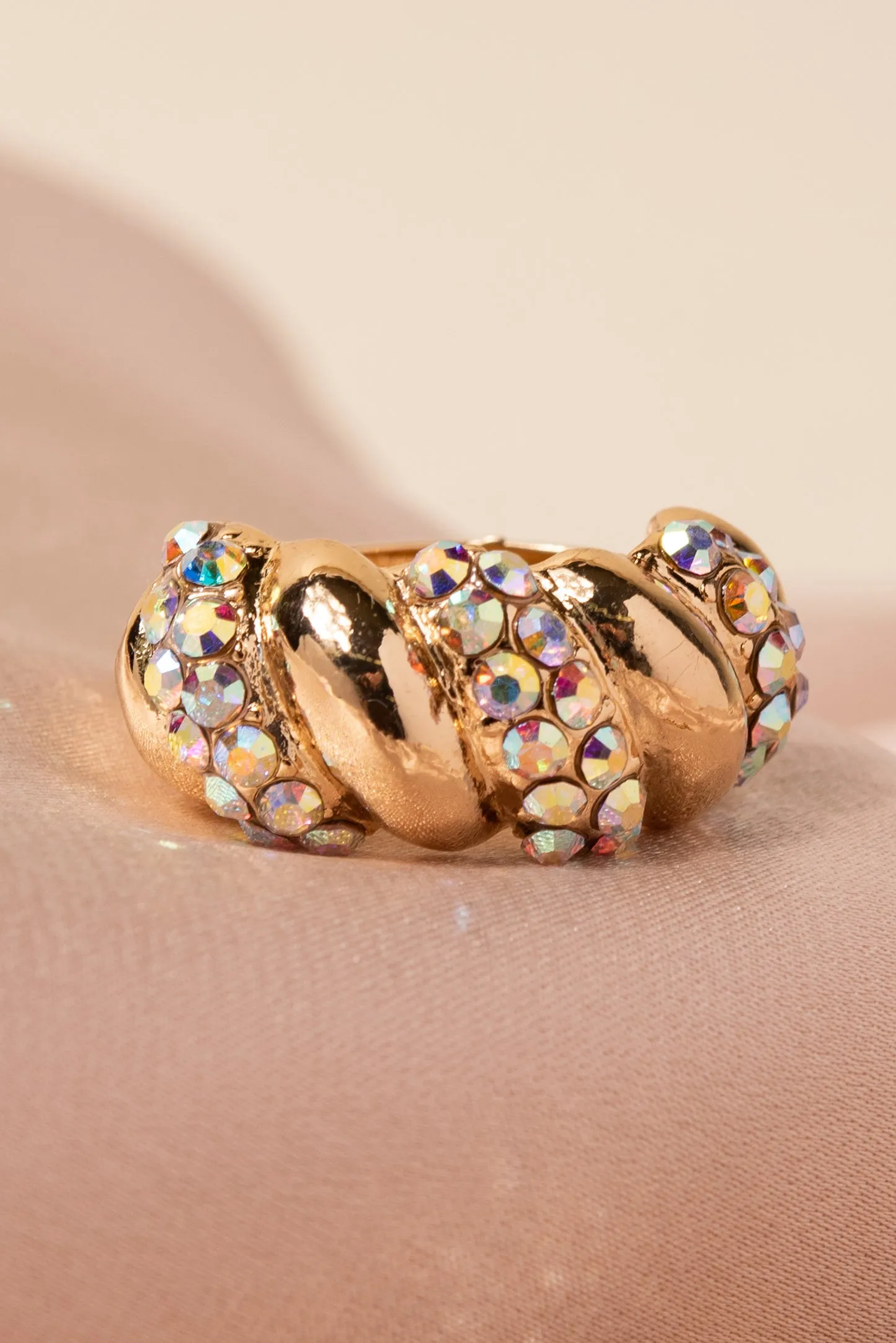 Rhea Pave Twisted Band Stretch Ring