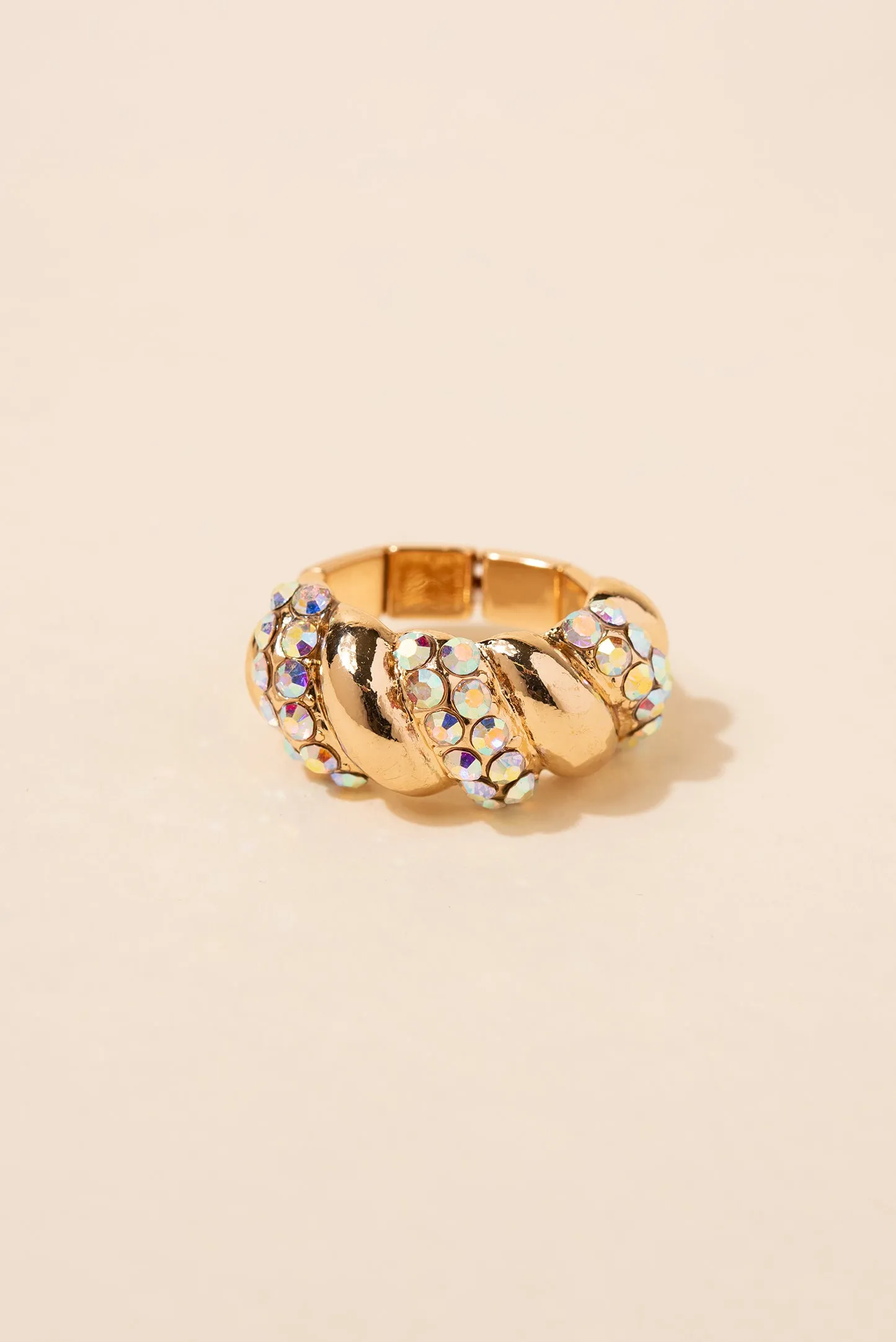 Rhea Pave Twisted Band Stretch Ring