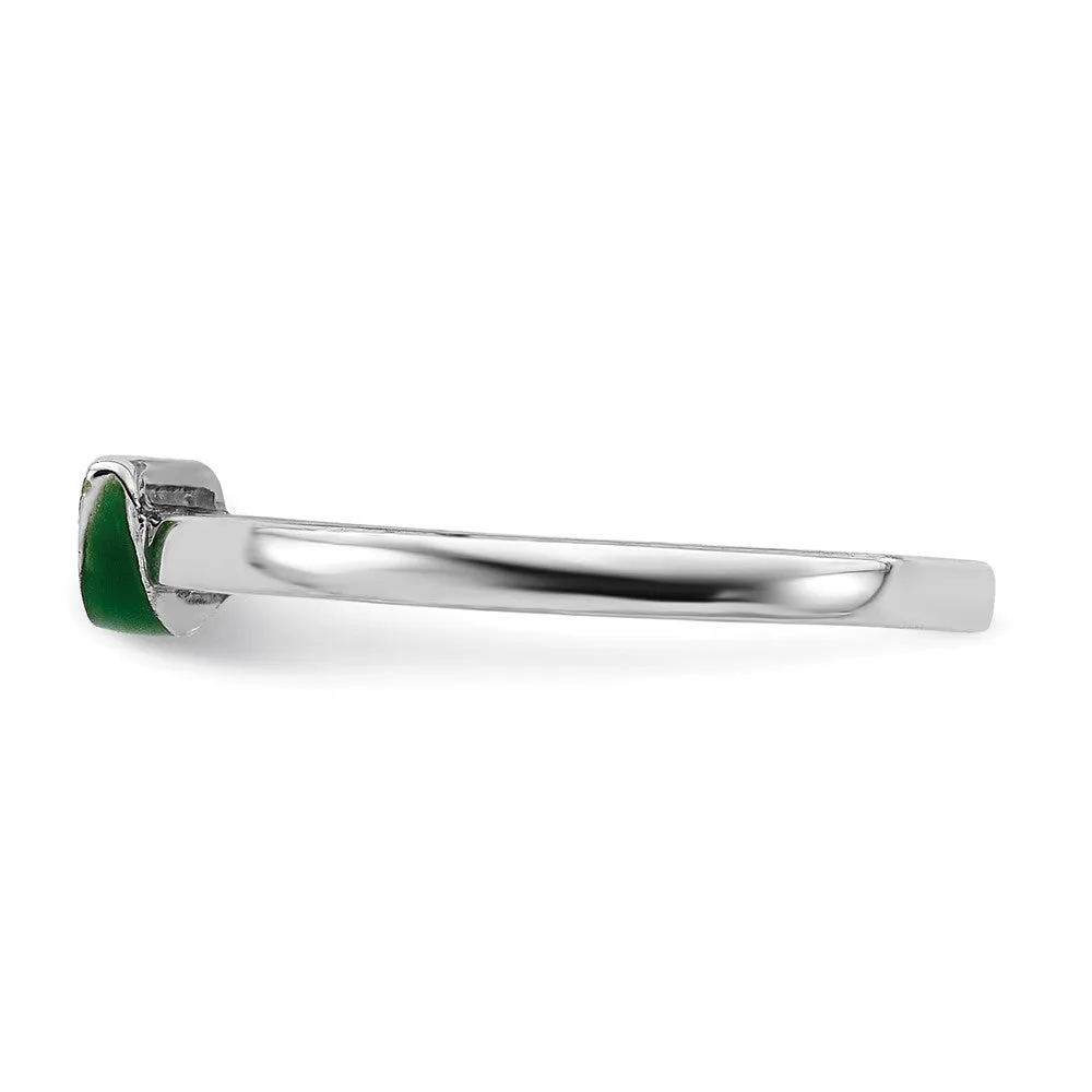 Rhodium-Plated Childs Enameled Watermelon Ring in Sterling Silver
