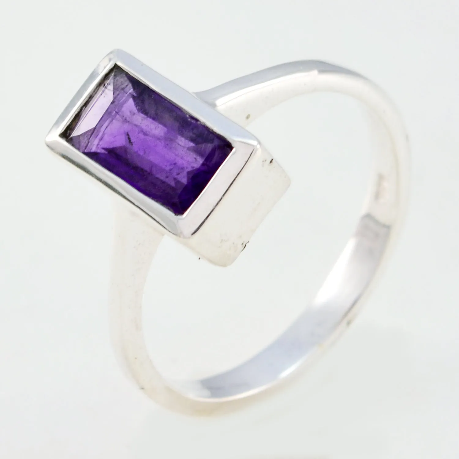 Riyo Adorable Stone Amethyst 925 Silver Ring Cheap Costume Jewelry